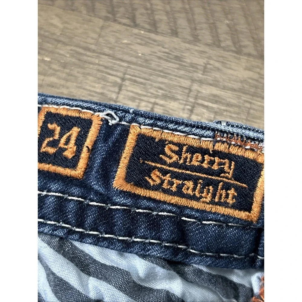 Rock Revival Sherry Straight‎ Jeans Size 24 Y2K Low Rise Stretch EC